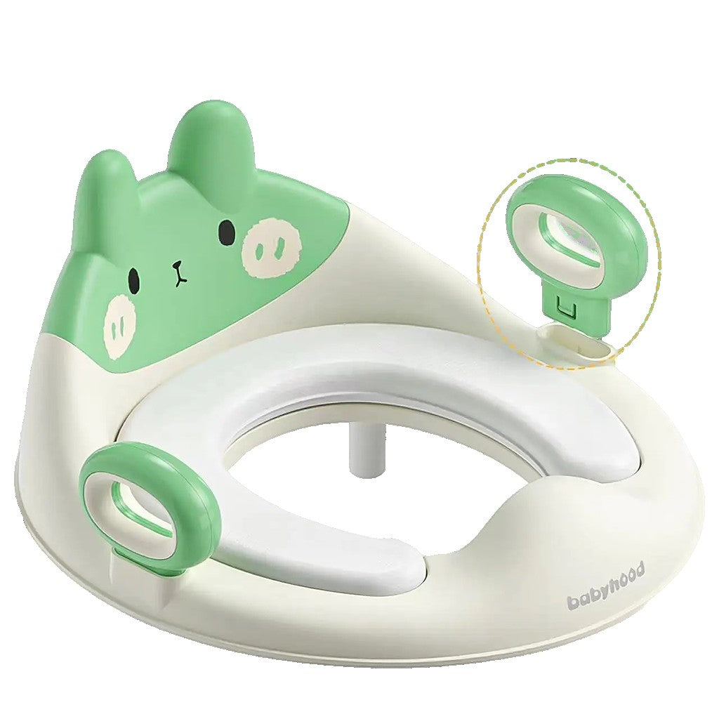 Capac WC cu Reductie, Klevo, pentru Copii, cu Manere, Model Ursulet, Plastic Durabil, Verde