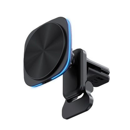 Incarcator Wireless Auto pentru Telefon, Klevo, Statie de Incarcare Magnetica Auto pentru Masina, 15W, 7 x 7 x 6.3 cm, Compatibil cu iOS/Android, Negru
