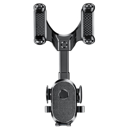 Suport Telefon Auto, Klevo, Pentru Oglinda Retrovizoare, din ABS, Reglabil 360°, Negru