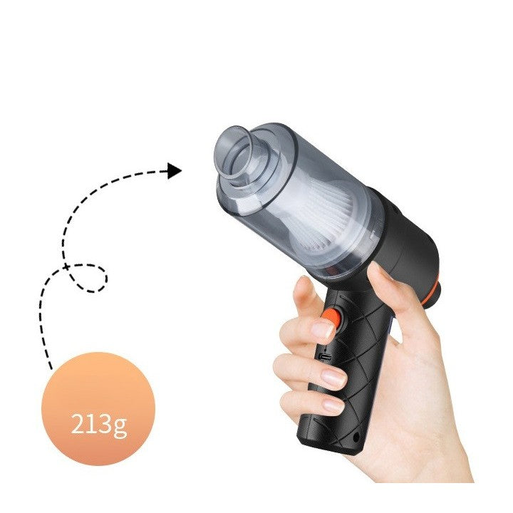 Aspirator Portabil fara Fir, Klevo, Tip Pistol 2 in 1, Suflare si Aspirare, Incarcare USB, Pentru Casa si Masina, Autonomie 30 min, Negru