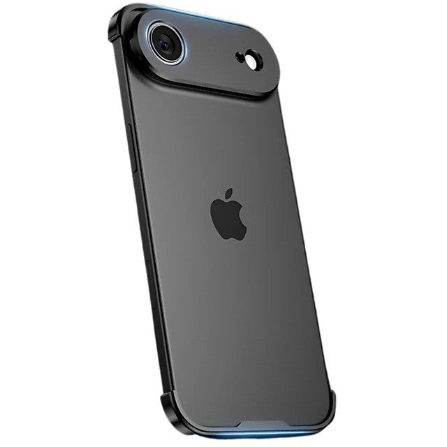 Carcasa de Telefon, Klevo, Compatibila Apple iPhone 17 Air, Fara Rama, doar Colturi si Camera, din Metal, Grosime 0.1 mm, Negru