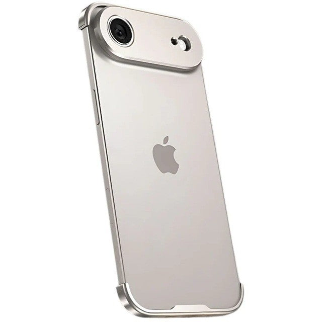Carcasa de Telefon, Klevo, Compatibila Apple iPhone 17 Air, Fara Rama, doar Colturi si Camera, din Metal, Grosime 0.1 mm, Gri Titanium