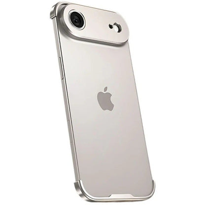 Carcasa de Telefon, Klevo, Compatibila Apple iPhone 17 Air, Fara Rama, doar Colturi si Camera, din Metal, Grosime 0.1 mm, Gri Titanium