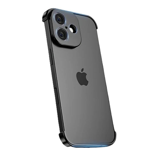 Carcasa de Telefon, Klevo, Compatibila Apple iPhone 17, Fara Rama, doar Colturi si Camera, din Metal, Grosime 0.1 mm, Negru