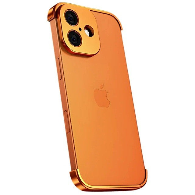 Carcasa de Telefon, Klevo, Compatibila Apple iPhone 17, Fara Rama, doar Colturi si Camera, din Metal, Grosime 0.1 mm, Portocaliu