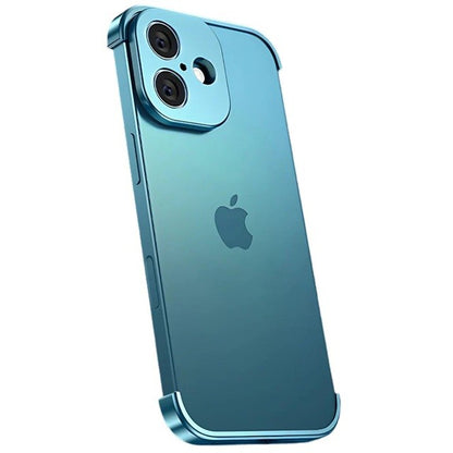 Carcasa de Telefon, Klevo, Compatibila Apple iPhone 17, Fara Rama, doar Colturi si Camera, din Metal, Grosime 0.1 mm, Albastru