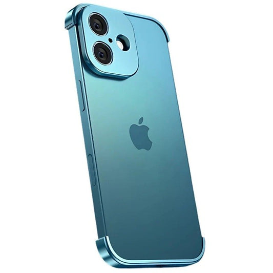 Carcasa de Telefon, Klevo, Compatibila Apple iPhone 17, Fara Rama, doar Colturi si Camera, din Metal, Grosime 0.1 mm, Albastru