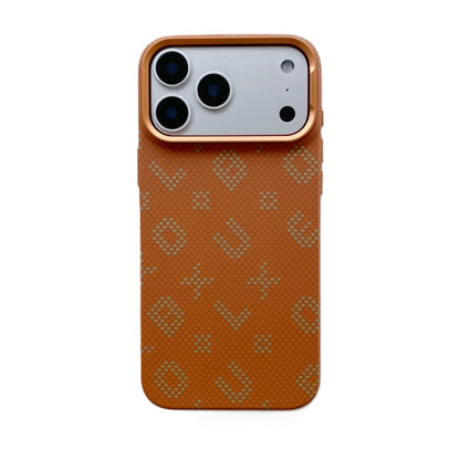 Carcasa Magnetica, Klevo, Compatibila Apple iPhone 17 Air, din Fibra de Carbon, Litere Fosforescente, Portocaliu