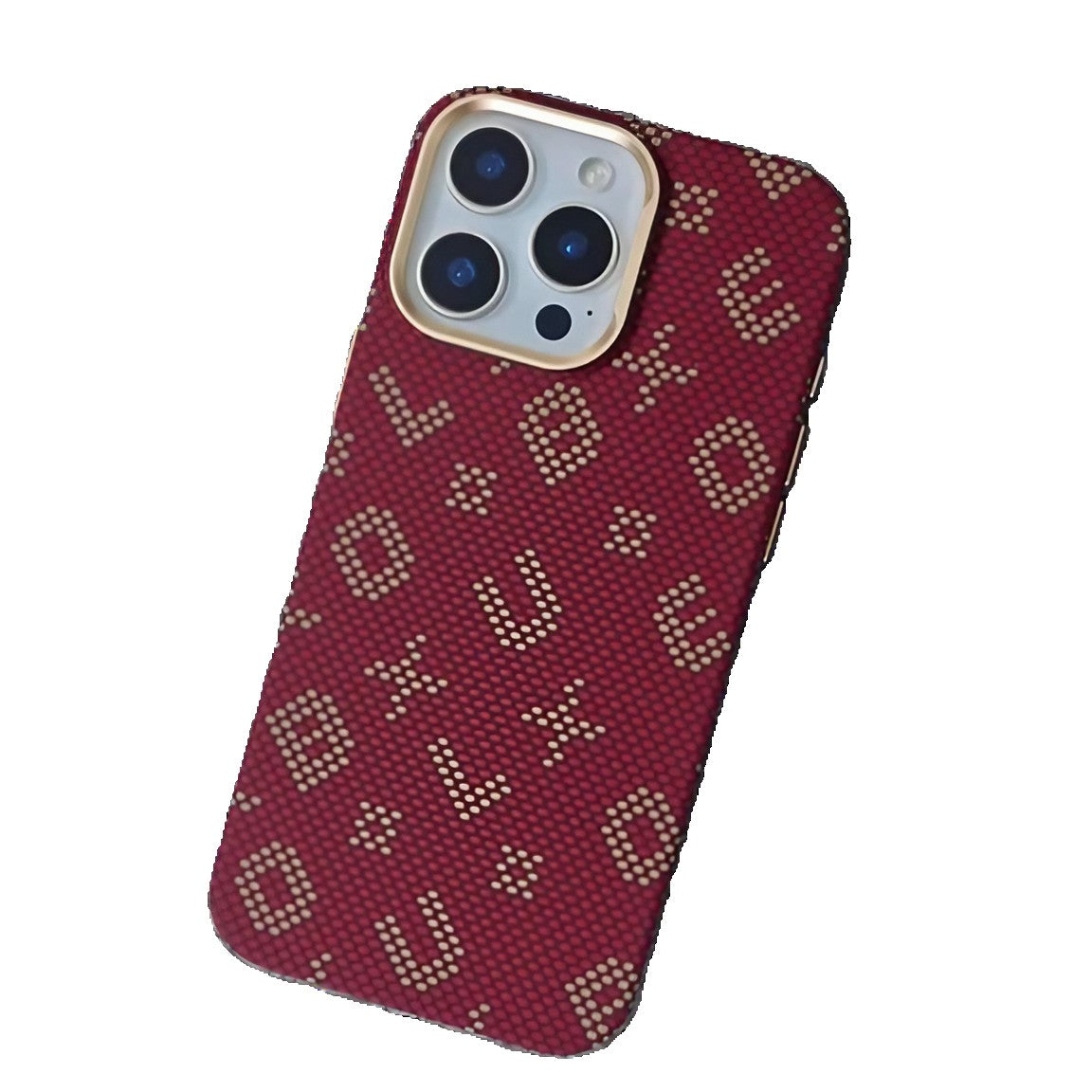 Carcasa Magnetica, Klevo, Compatibila Apple iPhone 15 Pro Max, din Fibra de Carbon, Litere Fosforescente, Maro