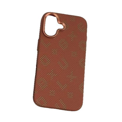 Carcasa Magnetica, Klevo, Compatibila Apple iPhone 16, din Fibra de Carbon, Litere Fosforescente, Portocaliu