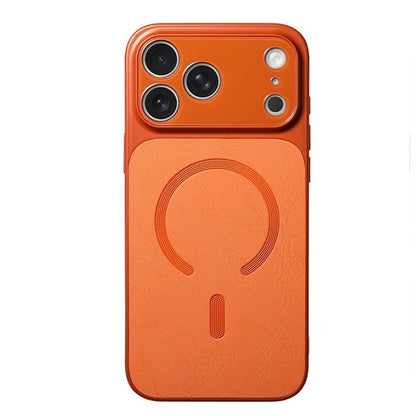 Carcasa Magnetica Mata, Klevo, Compatibila iPhone 17 Air, din TPU/PC si Piele Ecologica, Portocaliu