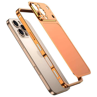 Carcasa Metalica, Klevo, Compatibila Apple iPhone 16 Pro Max, Creeaza Aspect de iPhone 17 Pro Max, Unibody Mat, Rezistenta la Zgarieturi, Portocaliu