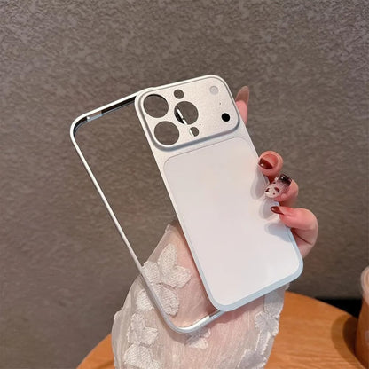Carcasa Metalica, Klevo, Compatibila Apple iPhone 16 Pro, Creeaza Aspect de iPhone 17 Pro, Unibody Mat, Rezistenta la Zgarieturi, Argintiu