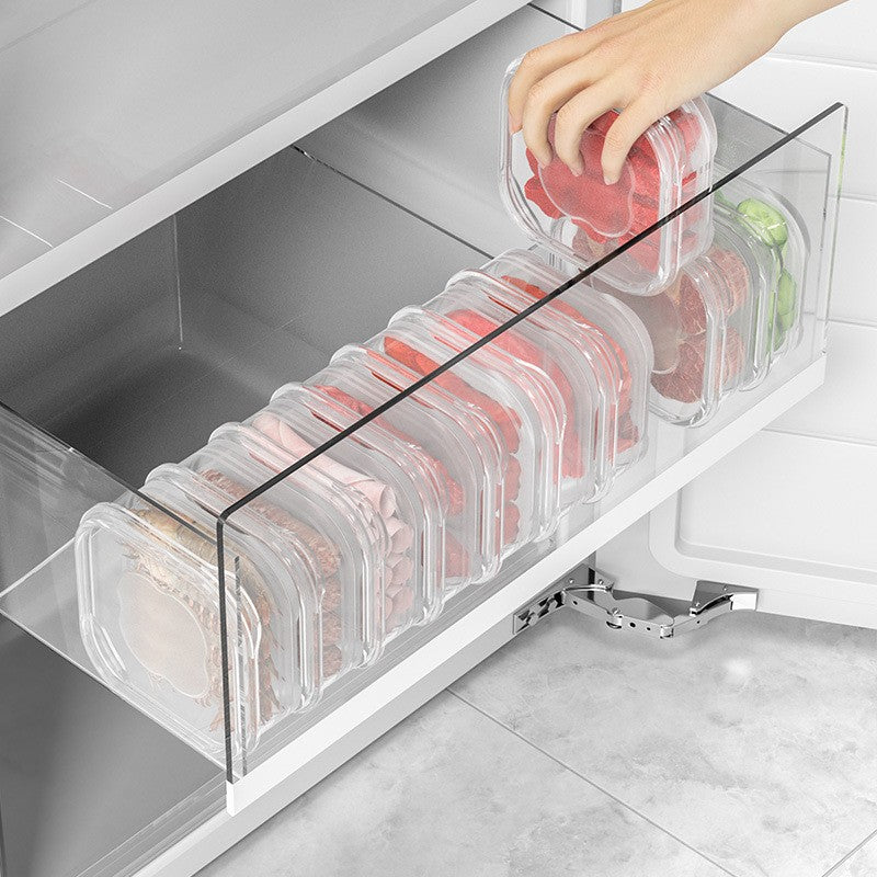 Caserola Alimentara, Klevo, Cutie pentru Pastrare a Alimentelor, Cutie Depozitare pentru Frigider, Sigilata Dreptunghiulara, din Plastic, 12 x 12 x 4.5 cm, 350ml, Transparent