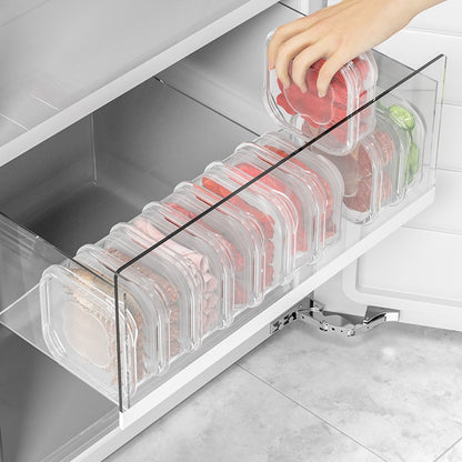 Caserola Alimentara, Klevo, Cutie pentru Pastrare a Alimentelor, Cutie Depozitare pentru Frigider, Sigilata Dreptunghiulara, din Plastic, 12 x 12 x 4.5 cm, 350ml, Transparent