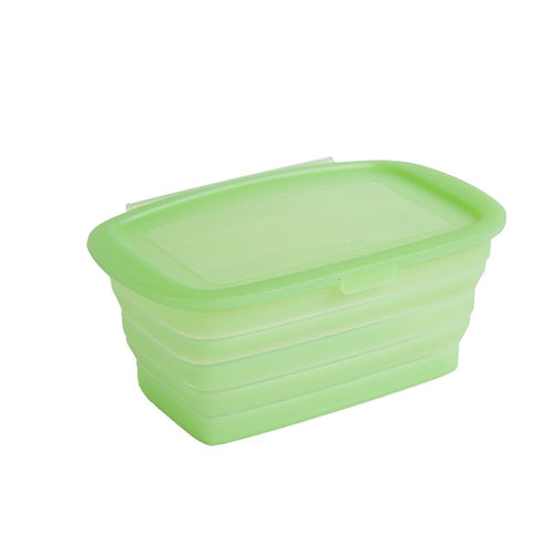 Caserola din Silicon, Klevo, Pliabila, 1L, 18.8 x 8 x 11.5 cm, Rezistenta Temperaturi Extreme, Verde