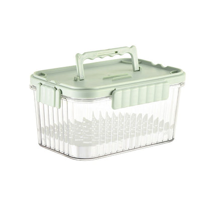 Caserola portabila pentru mancare fresh Klevo, 1500 ml, 2 furculite,10 x 13.5 x 20 cm, 2 capace detasabile pentru congelator, etans, spatiu pentru tacamuri, maner, material plastic, rezistent la temperaturi ridicate, transparent
