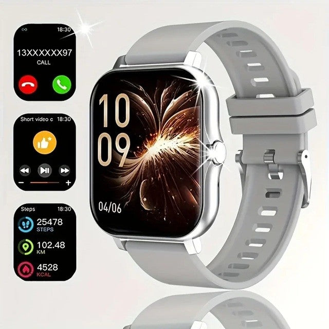 Ceas Smartwatch, Klevo, Editia H15, Apeluri Bluetooth, Afisaj 1.81 inch, Rezolutie 240 x 284, Puls, Siri, Baterie 180 mAh, Argintiu