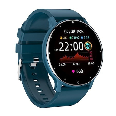 Ceas smartwatch si bratara fitness Klevo ZL02D, oxigen, ritm cardiac, pedometru, notificari, IP67, Compatibil cu Android/iOS, vibratii, multi sport, Albastru inchis