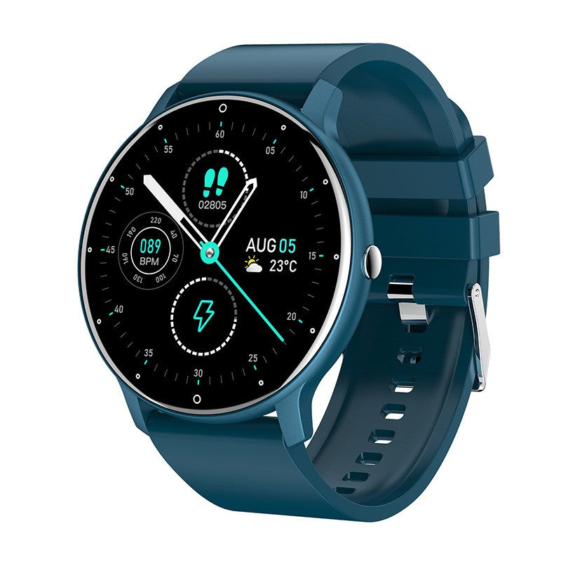 Ceas smartwatch si bratara fitness Klevo ZL02D, oxigen, ritm cardiac, pedometru, notificari, IP67, Compatibil cu Android/iOS, vibratii, multi sport, Albastru inchis