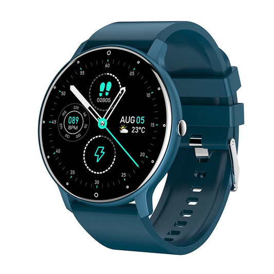 Ceas smartwatch si bratara fitness Klevo ZL02D, oxigen, ritm cardiac, pedometru, notificari, IP67, Compatibil cu Android/iOS, vibratii, multi sport, Albastru inchis
