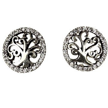 Cercei Argint 925 Copacel in Cerc cu Zirconii, 1.78 g