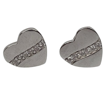 Cercei Argint 925 Inima cu Minizirconii, 1.78 g