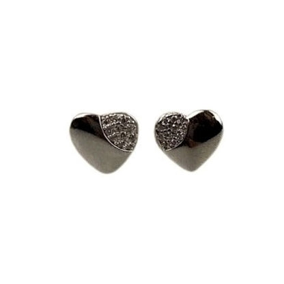 Cercei Argint 925 Inima cu Minizirconii Lateral, 1.43 g