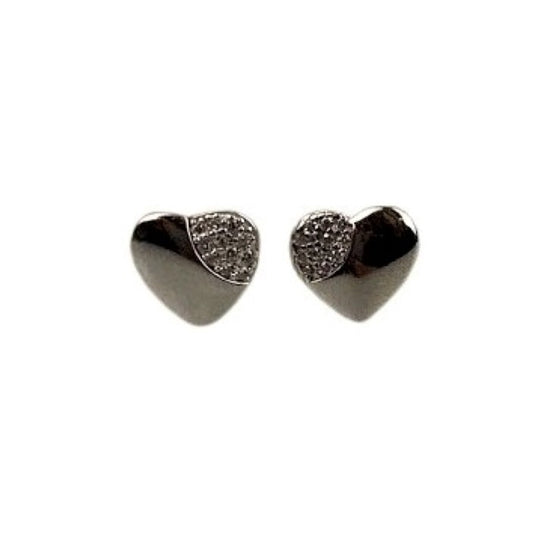 Cercei Argint 925 Inima cu Minizirconii Lateral, 1.43 g