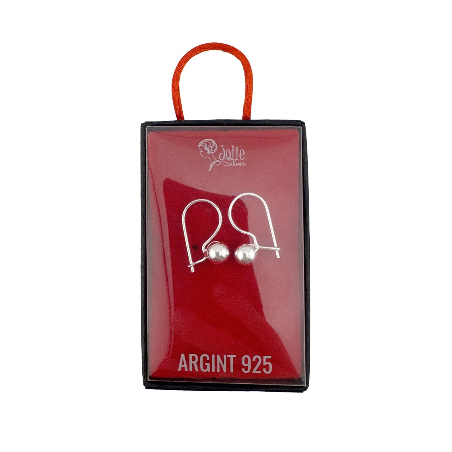 Cercei din Argint 925, Jolie Silver, pentru Dama, Model Tortita cu Bila, 1.8 g, Design Delicat si Romantic, Argintiu