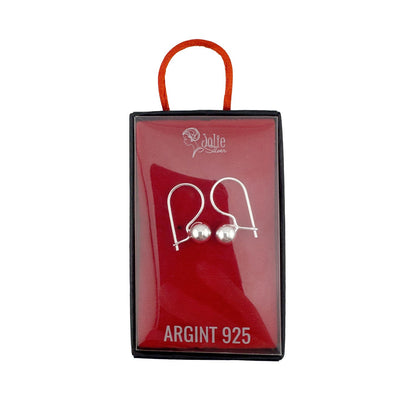 Cercei din Argint 925, Jolie Silver, pentru Dama, Model Tortita cu Bila, 1.8 g, Design Delicat si Romantic, Argintiu