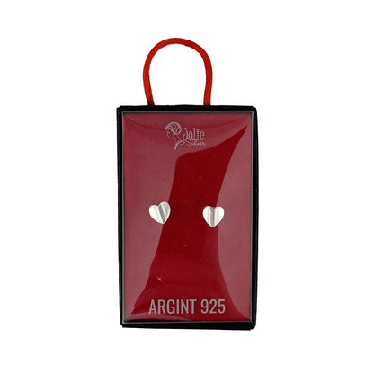 Cercei din Argint 925, Jolie Silver, pentru Dama, Model Inima, 1.27 g, Design Elegant si Romantic, Argintiu