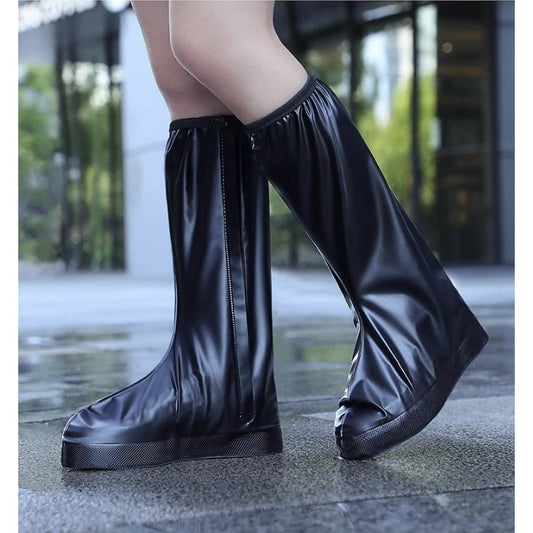 Protectie Incaltaminte pentru Ploaie si Noroi, Klevo, Impermeabila, Talpa Antiderapanta, cu Fermoar si Capsa, Inaltime 40 cm, Marime M 36-37, Negru