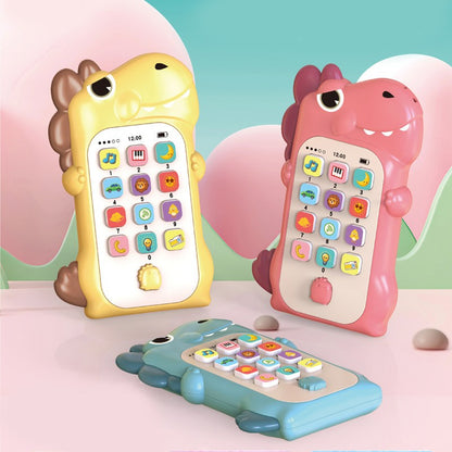 Jucarie Interactiva, Klevo, Telefon Inteligent, Model Dinozaur, Functii Educative, Muzicale si Voce, 4-6 ani, 19 x 11.5 cm, din Plastic, Galben