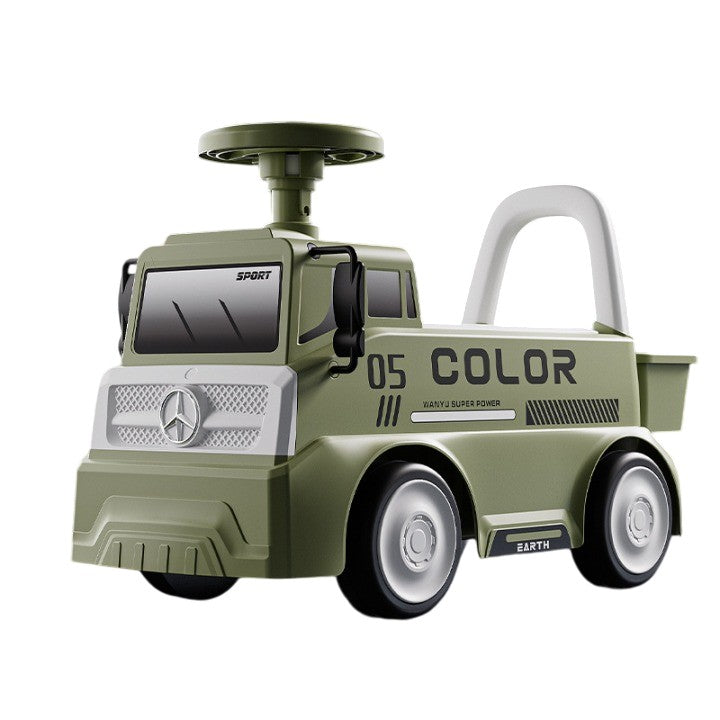 Mașinuță pentru copii, Klevo, 3 ani, Model Camion, Sport, Claxon, Cutie Depozitare, 62x26x40 cm, Verde