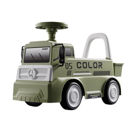 Mașinuță pentru copii, Klevo, 3 ani, Model Camion, Sport, Claxon, Cutie Depozitare, 62x26x40 cm, Verde