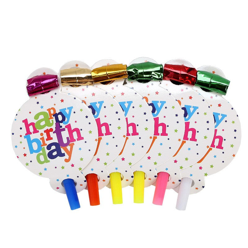 Set 6 Suflatori, Klevo, Colectia Happy Birthday, 19 x 11 cm, din Carton/Plastic/Hartie, Multicolor