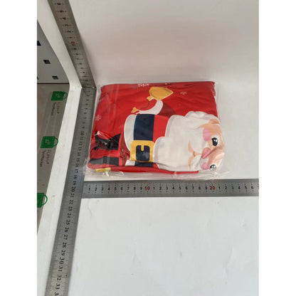 Husa pentru scaun, Klevo, Tematica Craciun, Model 4 Mos Craciun cu Sacul, Rosu
