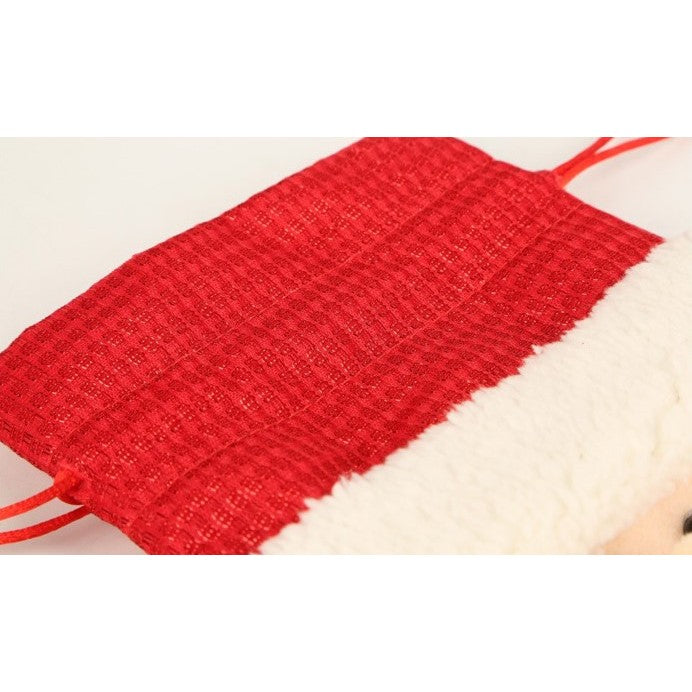 Saculet de Craciun pentru Sticla de Bautura, Klevo, Model Mos Craciun Accesorizat, Tematica Petrecere de Craciun, Marime Universala, 13x28 cm, Rosu