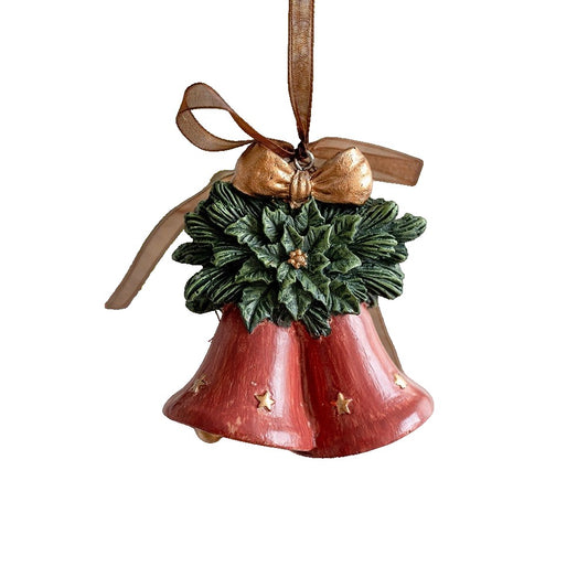 Decoratiune de Craciun, Klevo, pentru Brad, Model Clopotei, 8 x 7 cm, din Rasina, Multicolor