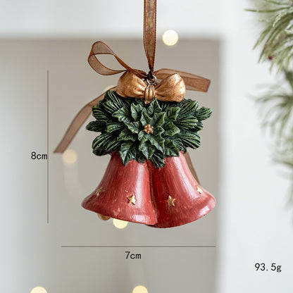 Decoratiune de Craciun, Klevo, pentru Brad, Model Clopotei, 8 x 7 cm, din Rasina, Multicolor