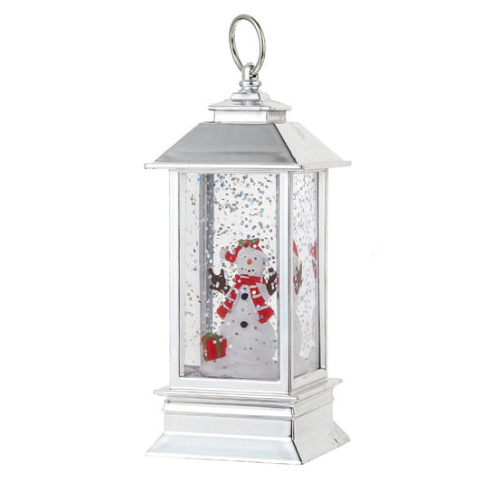 Decoratiune Luminoasa, Klevo, Felinar de Craciun, cu Lumina LED, Ornament Model Om de Zapada, 5.3x5.3x13 cm, Alb