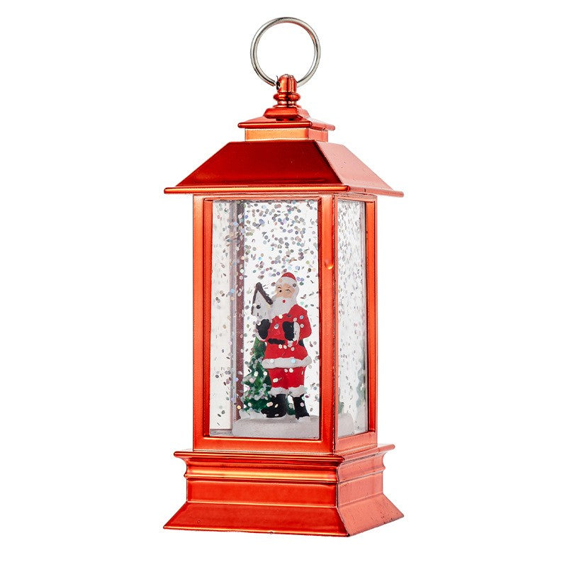 Decoratiune Luminoasa, Klevo, Felinar de Craciun, cu Lumina LED, Ornament Model Mos Craciun, 5.3x5.3x13 cm, Rosu