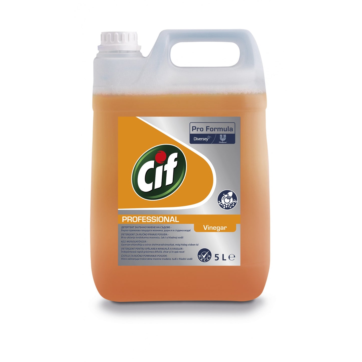 Pachet CIF Professional Heavy Duty Vinegar – Detergent Universal pentru Spalarea Manuala a  Vaselor cu Otet 2×5 L