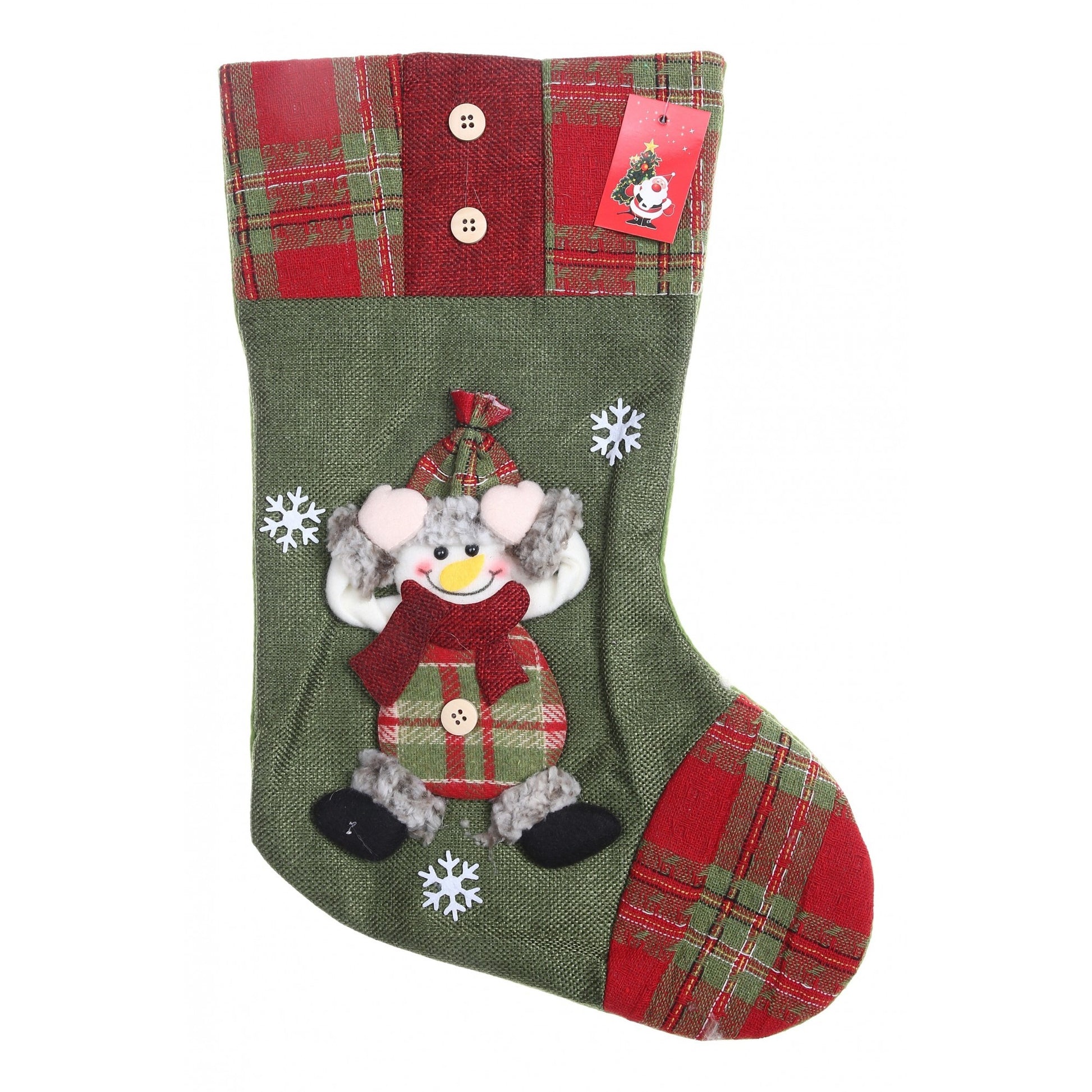 Ciorap Cadouri, Klevo,cu model elf,verde, marimea 20x30 cm, textil, interior