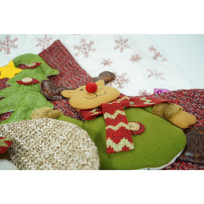 Ciorap Cadouri, Klevo, cu model ren, rosu, marimea 20x45 cm, textil, interior