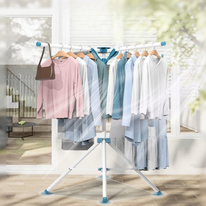 Uscator de  Rufe, Klevo, Tip Umbrela, Pliabil, Telescopic, pentru Interior-Exterior, cu Patru Tije, Picior Anti-Alunecare, Inaltime Ajustabila, 108 pana la 165 cm