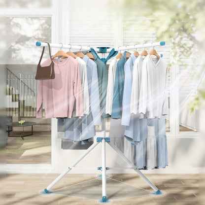 Uscator de  Rufe, Klevo, Tip Umbrela, Pliabil, Telescopic, pentru Interior-Exterior, cu Patru Tije, Picior Anti-Alunecare, Inaltime Ajustabila, 108 pana la 165 cm
