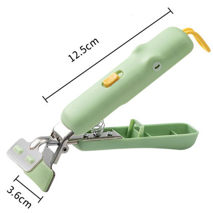 Clema pentru Boluri, Klevo, Anti-Alunecare, din Silicon, de Uz Casnic, Rezistent la Temperaturi Inalte, Model Animat, Maner si Cleste Inox, 12.5x3.6 cm, Verde