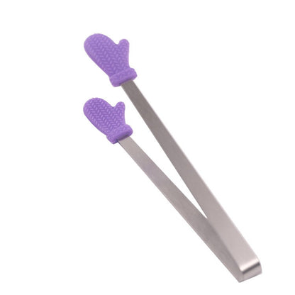 Cleste Creativ pentru Mancare, Klevo, Model Manusi din Silicon, 14.5x3 cm, Rezistent la Temperaturi Inalte si Coroziune, Mov